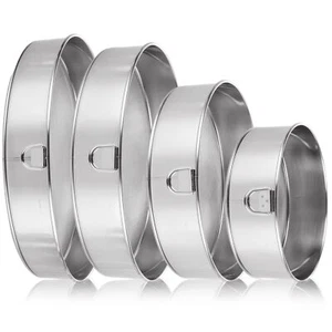 4 Pack Round Flour Sifter Stainless Steel Sieve Fine Mesh 6 Inch 8 Inch 10 In... - Picture 1 of 7