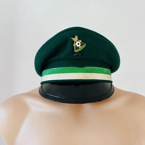 Rifle Shooting Association Uniform Hat Peaked Cap Green Felted Wool with Badge - Foto 1 di 24