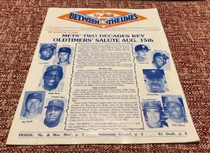 1981 NY Mets Between The Lines Pubblicazione Pre-Inside Pitch Edizione Estate RARO - Foto 1 di 3