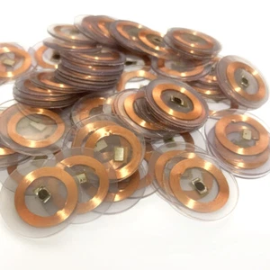 100pcs 25mm 13.56MHz RFID Proximity Induction Round Tag Small Card Transparent - Picture 1 of 11