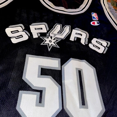 Vintage 90s Authentic Champion David Robinson Spurs #50 Jersey 44 - Image 1 of 4