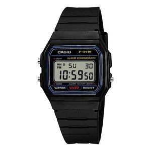 CASIO F-91W-1Y,Digitaluhr,Armbanduhr,Uhr,schwarz,Unisex, Retro,Watch,NEU - Bild 1 von 2