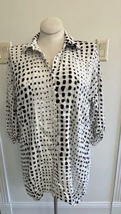 ZULU & ZEPHYR BLACK & WHITE BUTTON DOWN SIGNATURE SHIRT DRESS SMALL - Picture 1 of 16