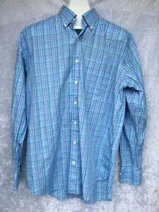 Peter Millar Hemd mit Knopfleiste kariert blau rosa braun grün Herren Large Baumwolle - Bild 1 von 12