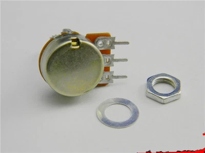 1PCS B10K Ohm Linear Taper Rotary Potentiometer Panel 15mm Shaft Nut Washers - Image 1 of 3