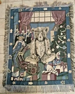 Teddybär Weihnachten Wandteppich Größe 50" x 40" - Bild 1 von 3