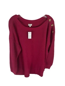Dressbarn Avenue Women’s Red Pullover Sweater Size 18/20 - NEW - Picture 1 of 9