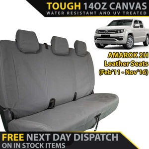 Canvas Rear Row Seat Covers for a Volkswagen Amarok 2H (Leather Seats) - Picture 1 of 1