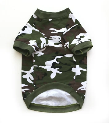 Dog Camo T-Shirt Green or Pink Size S M L Cute Comfortable Pet Clothes - Image 1 of 2