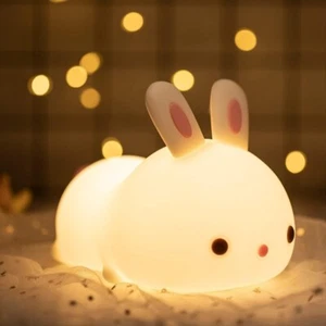 Baby Night Light 16 Colors Bunny Cute Lamp for Kids Bedroom Rechargeable Gift - Picture 1 of 9