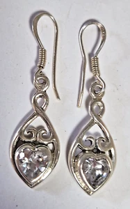 SPINELL SET HERZFORMEN OHRHÄNGER 925 STERLING SILBER - Bild 1 von 7