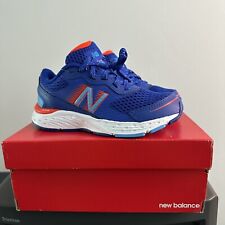 New Balance 680v6 Kids Running Shoes Size 12.5 Wide Blue with Flame YP680BR6