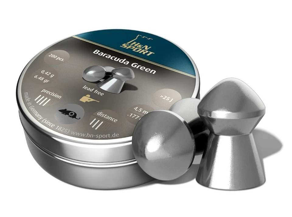 H & N H&N Baracuda VERDE Pesado Sin Plomo Ligero Tiro al Objetivo .177 y .22 Pellets