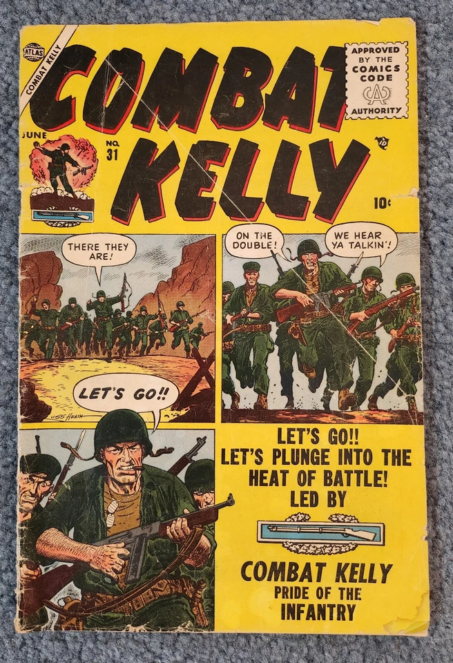 Combat Kelly #31 Atlas Comics 1955 War Battle Marines Army Davy Berg - G - Image 1 of 3