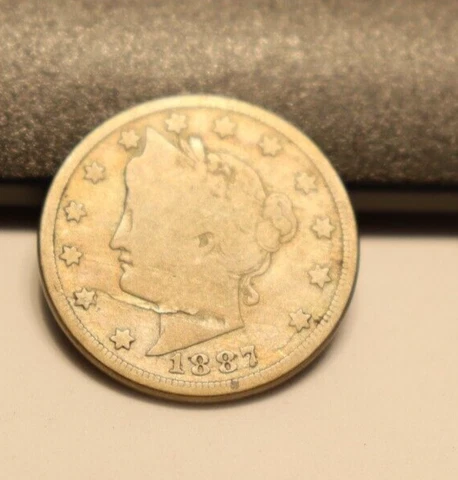 1887 US Liberty V Nickel 5c G Neat Die Crack Cover