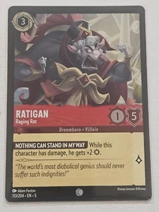 Disney Lorcana Shimmering Skies Ratigan Raging Rat 113/204 Common COLD FOIL ! - Picture 1 of 11