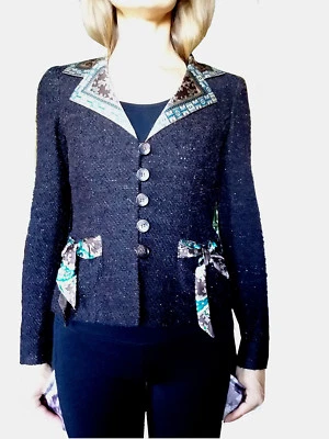 Chaqueta Nanette Lepore Boucle Knit Glitter, NUEVA, Talla Pequeña Foto 1 de 4