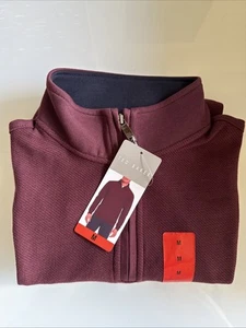 Suéter Pullover Ted Baker Para Hombres 1/4 Cremallera Talla Mediana Borgoña Nuevo Con Etiquetas - Imagen 1 de 3