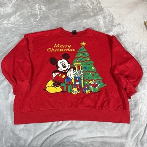 Vintage Disney Mickey Merry Christmas Sweatshirt Womens 3X Plus (Estimated) 90s - Picture 1 of 6