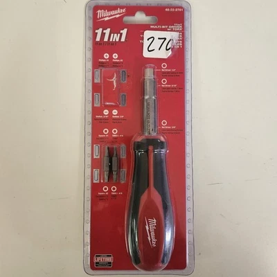 Milwaukee 11-in-1 Combination Screwdriver w Square Drive Bit 48-22-2761 **READ** - Image 1 of 4