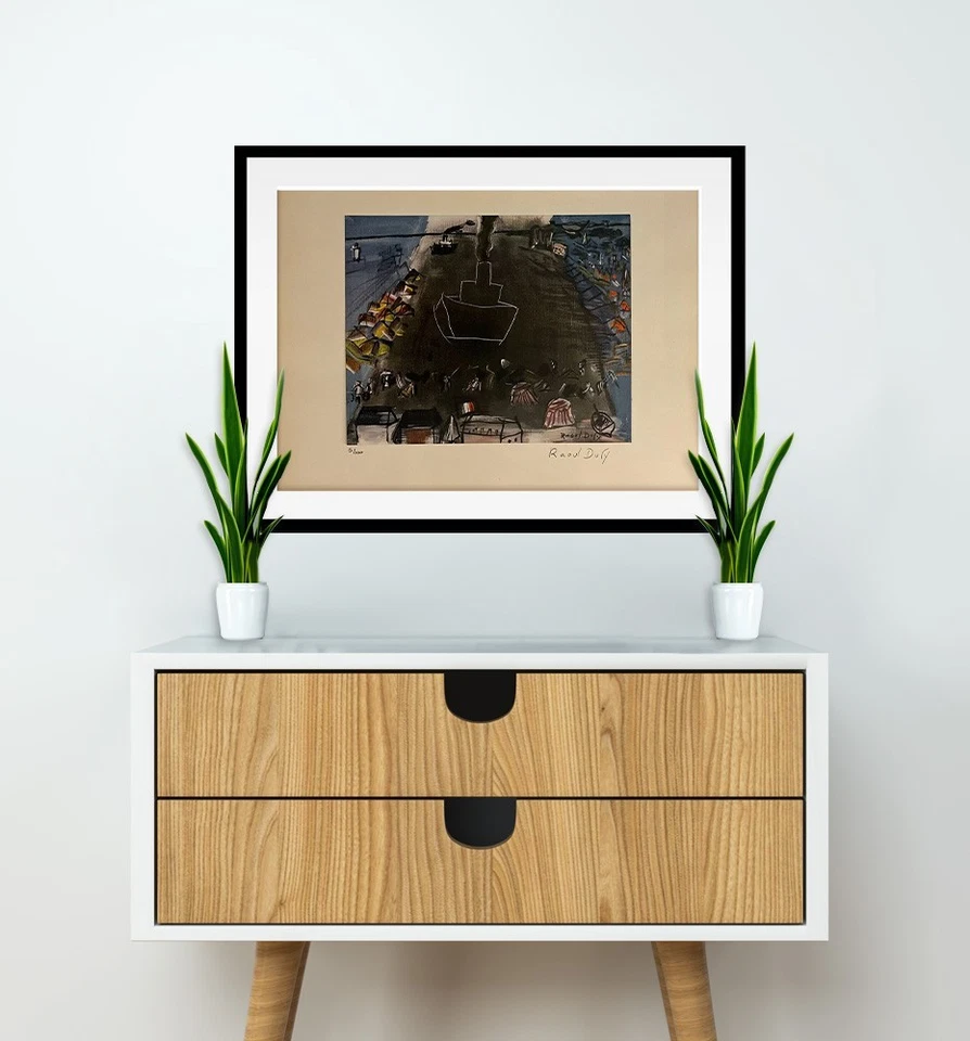 Raoul Dufy, litografia original assinada à mão com certificado de autenticidade e avaliação de US$ 3.500 - Imagem 1 de 4