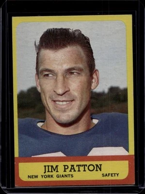1963 Topps Football Set Break #58 Jim Patton, Ex, SP - Image 1 of 2