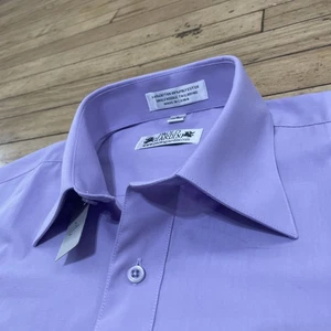 Paolo Giardini Button Shirt Men 15 32/33 Light Lilac Purple Mauve Exec Bus NEW - Picture 1 of 23