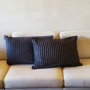 Danish Alpaca/Wool Cushion Covers (2) Striped, 16 x 24in. Scandinavian/Denmark - Picture 1 of 3