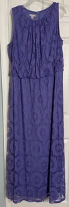 Dressbarn lila Spitze Maxikleid, ärmellos, Stretch Taille, Größe 16 - Bild 1 von 6