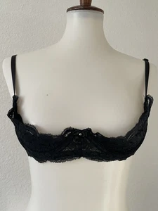 Frederick's of Hollywood Seduction Bra Women 34 Lace Underbust Lingerie Black - Picture 1 of 11