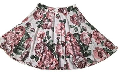 Just Kids 14 Girls Floral Colorful Skirt Ivory Pink Purple Green Short Girls New - Image 1 of 3