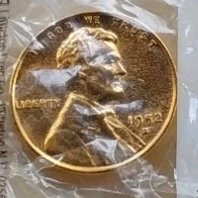 Littleton 1952-D Gold Plated Lincoln Memorial Wheat Penny Free Shipping  - Image 1 of 4