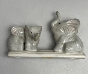 Vintage Porcelain Elephant Family Figurine Trinket 5” - Picture 1 of 11