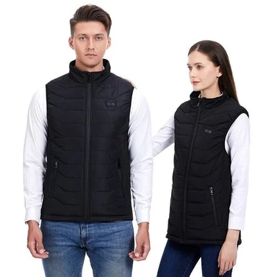 11-Area Heated Body Warmer Gilet | Unisex Heated Vest w/ 3 Heat Levels | Black - Image 1 of 4