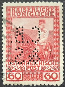 Austria - 1908 #122 60h Franz Josef on Horseback - "C.B.&S." - Stamp - Picture 1 of 3
