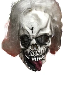 SKULL MASK WITH HAIR. HALF HEAD MASK .LATEX . ADULT SIZE. - Imagen 1 de 1