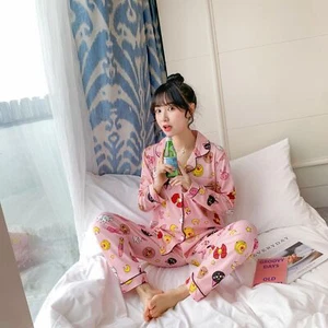 Cute cartoon girl beautiful girl Home clothing set Long sleeved pajamas - Picture 1 of 20