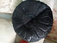 UNSTUFFED Black Genuine Handmade Pouf Leather Ottomans Made in Morocco