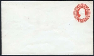 US Sc U9 Red 3¢ 1853 Size 7 Knife 20 UPSS No.15 Unused Entire - Picture 1 of 1