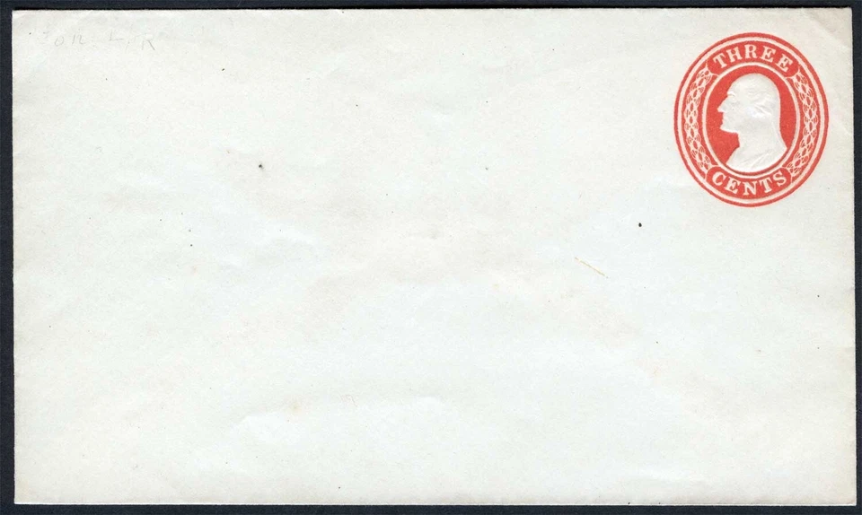 US Sc U9 Red 3¢ 1853 Size 7 Knife 20 UPSS No.15 Unused Entire - Image 1 of 1