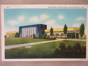 Postal Century of Progress Adm Building Feria Mundial de Chicago 1933 sin usar etiqueta - Imagen 1 de 7