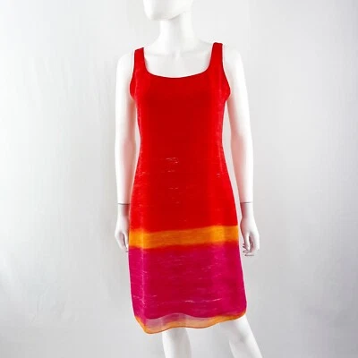 Vestido Vaina Emanuel Ungaro Liberte Naranja Sin Mangas Talla 8P Colorido Elegante  Foto 1 de 4