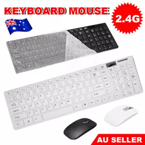 Slim Wireless Keyboard and Mouse Combo USB Set For PC Laptop Desketop Tablet - Picture 1 of 13