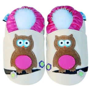 Jinwood Soft Sole Leather Baby Girl Toddler Infant Shoes OwlPink Shoes 18-24M - Picture 1 of 3