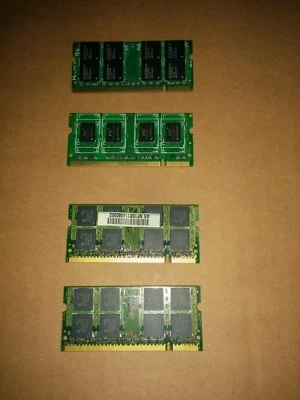 Lotto stock 4 moduli ram per notebook portatile 3 da 1GB 1 da 2GB - Immagine 1 di 2