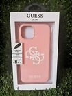 Guess Pink Hard Silicone Case with Microfiber 4G Logo for iPhone 13
