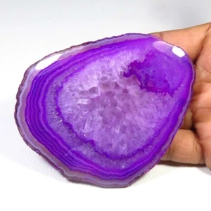 Natural Slice Cabochon 91x73 mm Pink Slice Geode Agate Gemstone 454 Cts BS-1147 - Picture 1 of 4