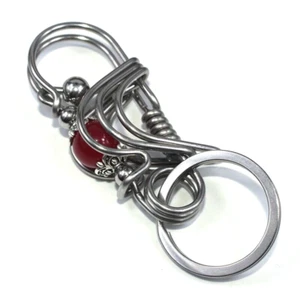 Handmade Stainless Steel Keychains Keyrings Belt Clip Key Chain Key Holder Gift - Picture 1 of 5