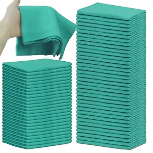 Premium Green Huck Towel 15x27 Inch Reusable Multipurpose Cleaning Cloth Towels - Picture 1 of 31