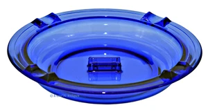 Hazel Atlas Moderntone Hard to Find Cobalt Ashtay with Match Holder - Picture 1 of 4
